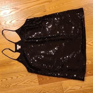 J. Crew Black Sequin Tank Top
